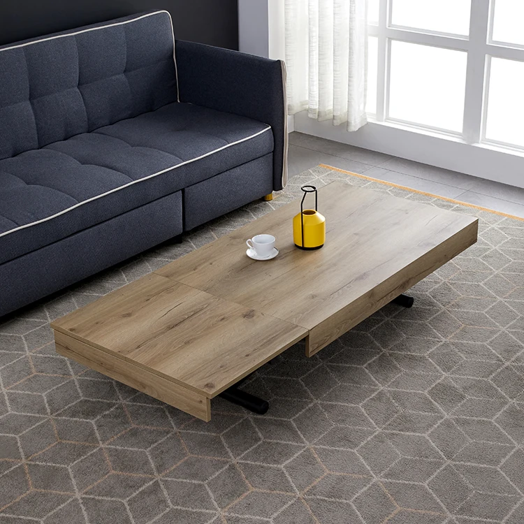Height Changeable Convertible Long Dining Table Extendable Coffee Table