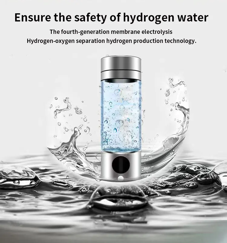 Magnetic Charging Port Hydrogen Water Generator 280Ml Hydrogen Water Bottle Hydrogen Rich Water Glass Health Cup Home Travel