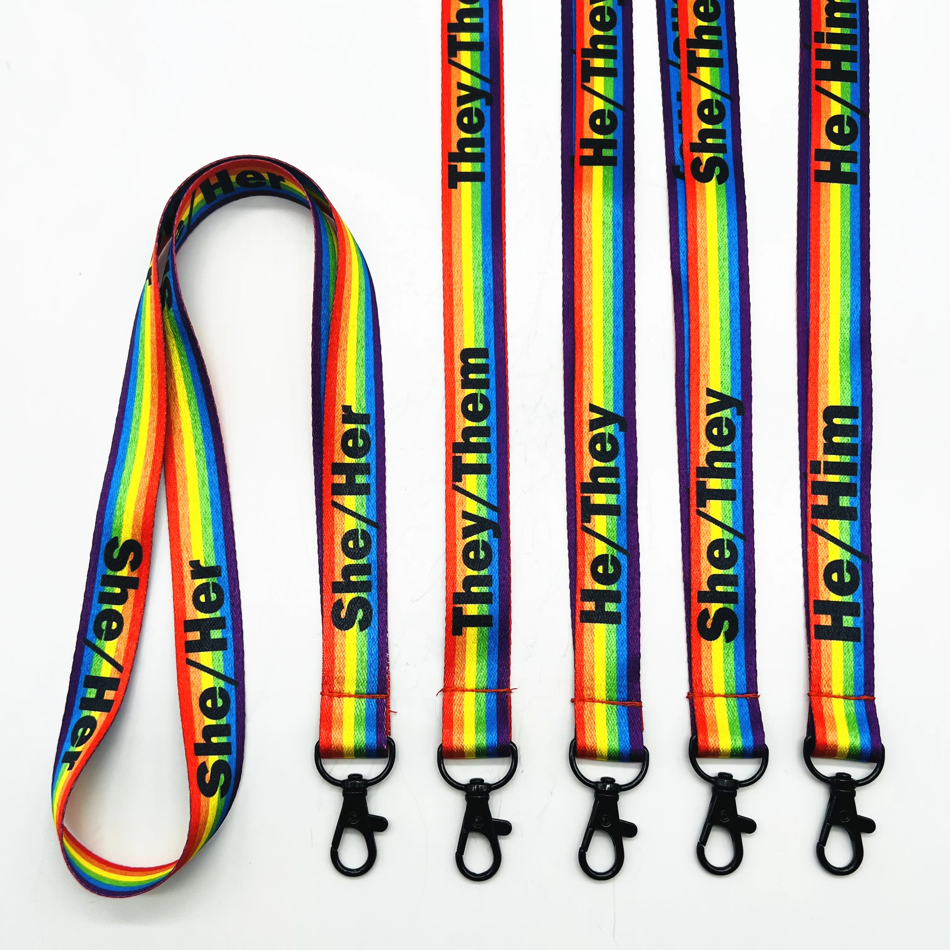 Full Color Printing Rainbow Pride Flag Lanyard Style Lanyards Keychains for LGBTQ Accessories Gay Pride Stuff and Gift-Giving
