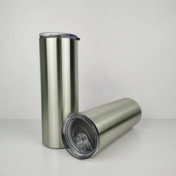 Personalized 20 Ounce Skinny Tumbler Cups with Lid & Straw - Customizable  Stainless Steel Drinkware for Parties & Events