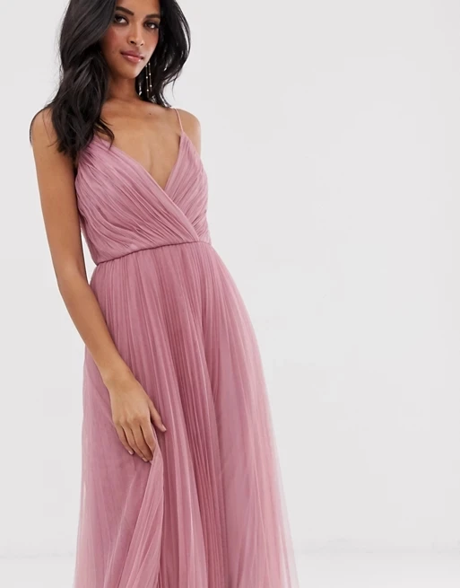 Модный дизайн kami гофрированное Тюлевое платье в пол розовое платье для выпускного вечера