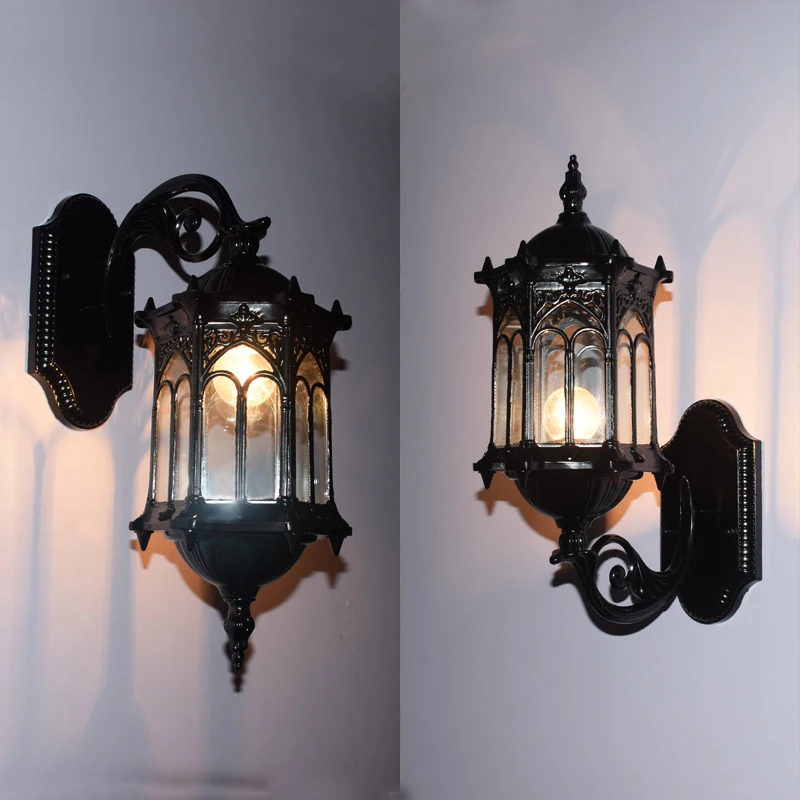 Vintage Alüminyum Dış Duvar Işık E27 Bahçe Villa Dekorasyonu İçin LED Duvar Aplik Lambaları