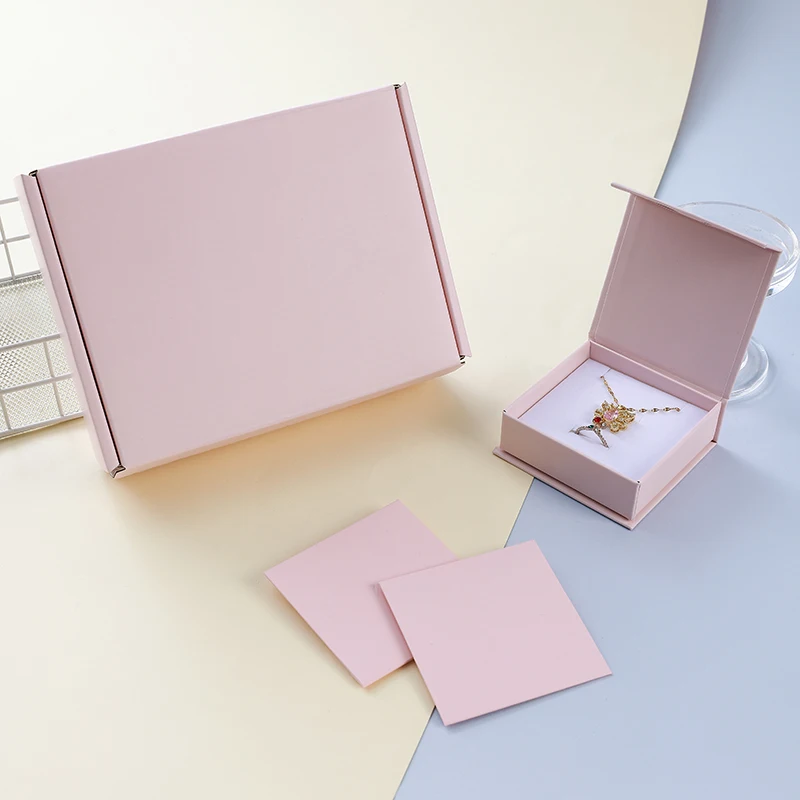 product oem hot sell custom logo simple paper jewelry box ring necklace magnet packaging box set-10