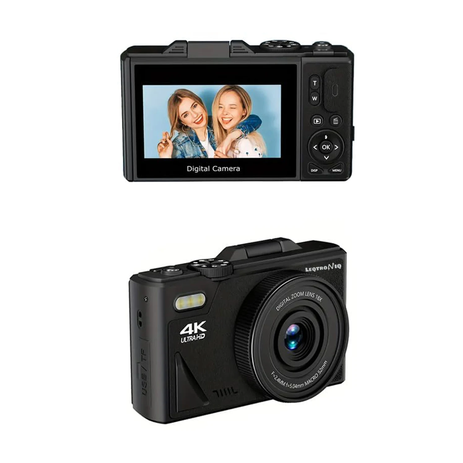 4K Vloggingカメラビデオ4KフルHDカメラWifi付きYoutube 4K 64MP 30fps