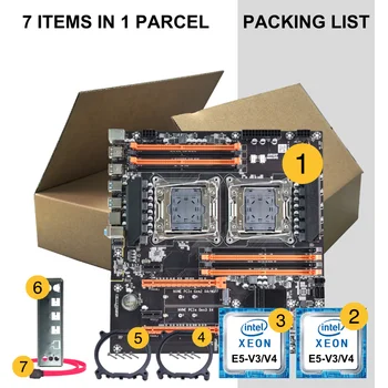 PCI-7209 PCI-7229 CPUパーツセット PANDL NEW X99-2D41 E-ATX 8X DDR4 ECC RAM Mainboard Set Intel Dual