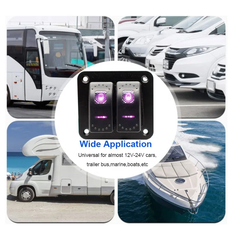 T ロッカースイッチ 5ピンオン-オフ ブルー LEDライト 12V/24V : トヨタロッカースイッチ ロッカースイッチ ON-OFF LED