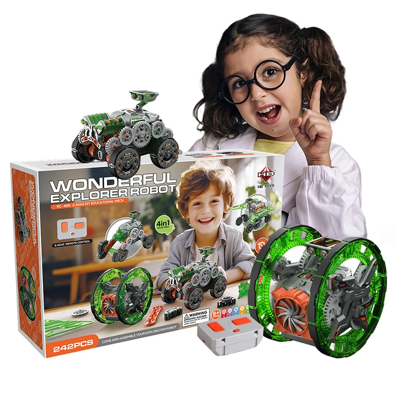 4-in-1 RC Explorer Robot DIY Educational Toy for Kids