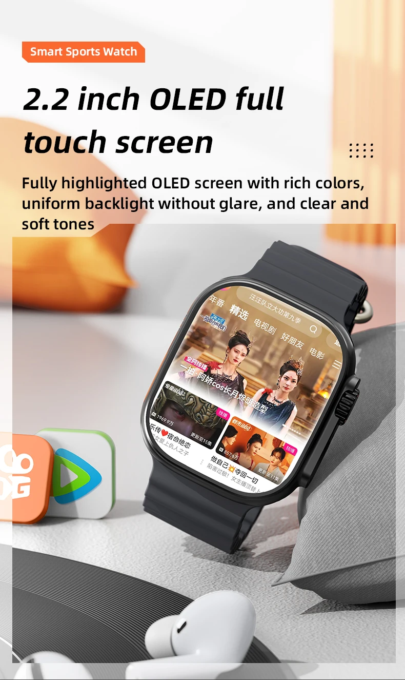 Ready to Ship Sports mode camera Smartwatch CDS9 32GB music dial apps Monitoring S9U Ultra Watch touch screen sim card