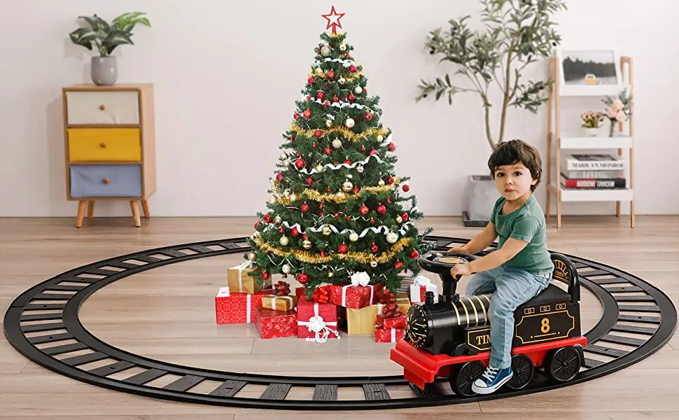 2 IN 1 Electric  Six Wheels High Speed rail Train Children Ride On Car Train Track Ride On Toys for Kids