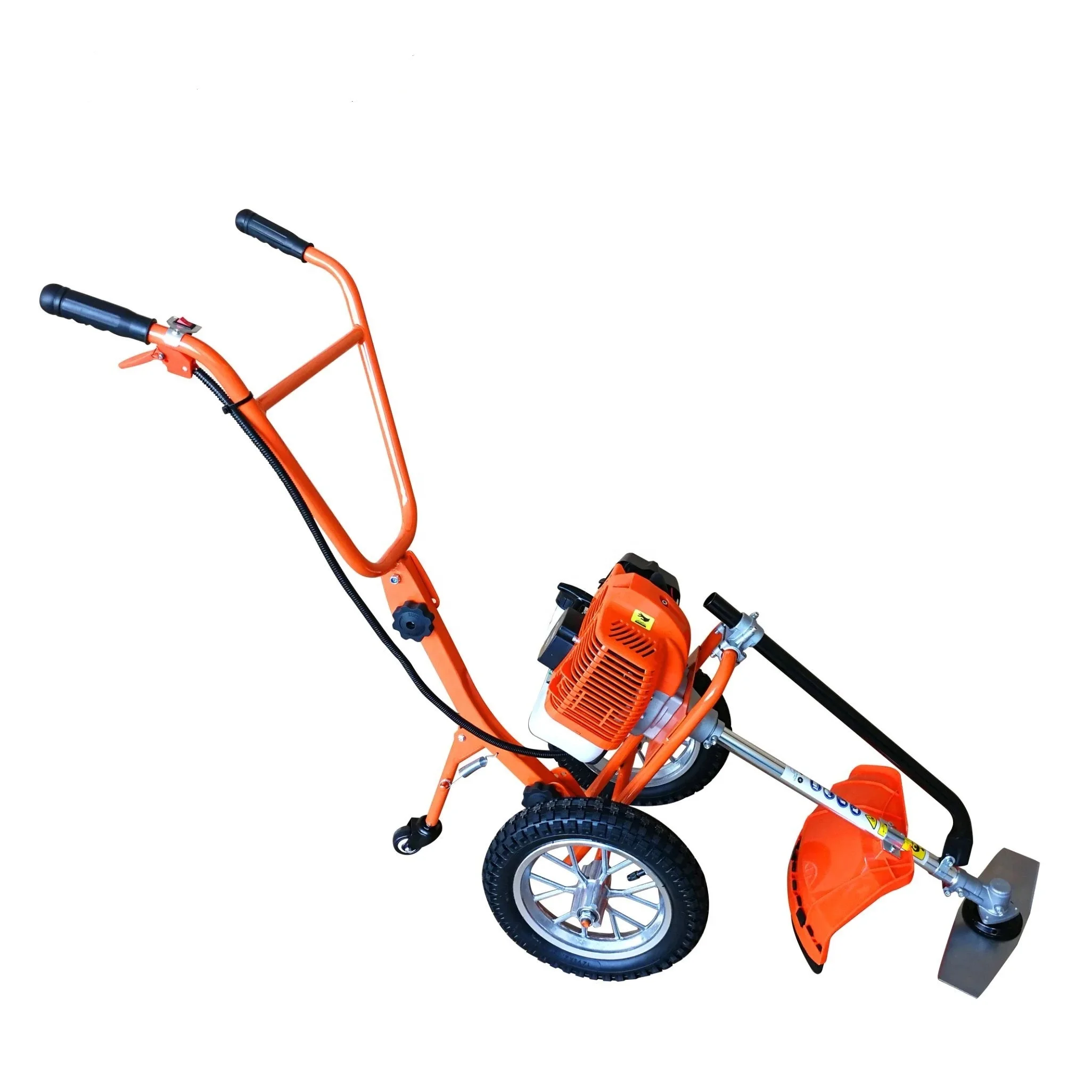 Home Garden Lawn Mower Two Wheel Hand Push Brush Cutter 2-Stroke, Single  Cylinder, Forced Air Cooling