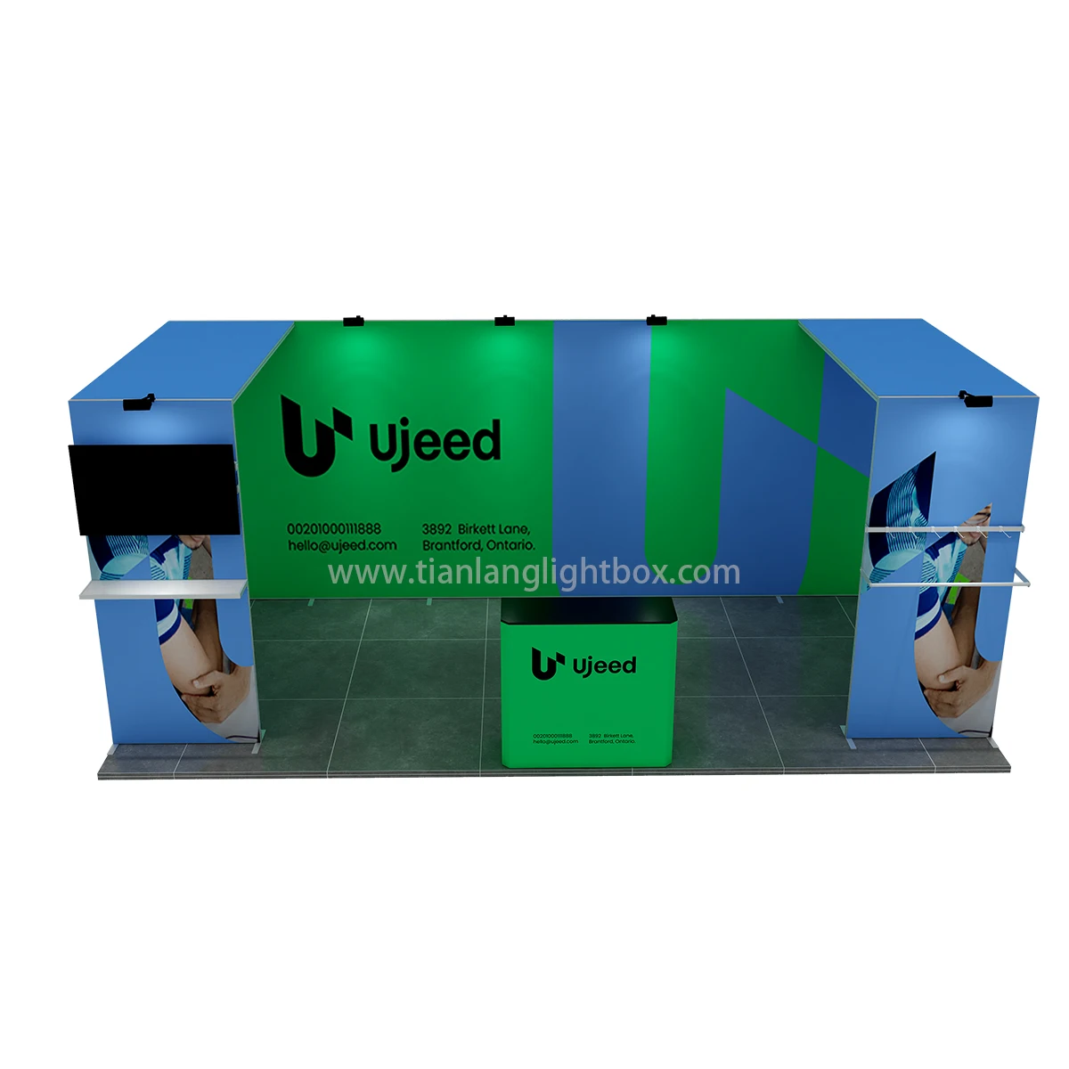 TianLang The most popular 10x20 modular booth with lightest aluminum frames toolless set up system trade show booth