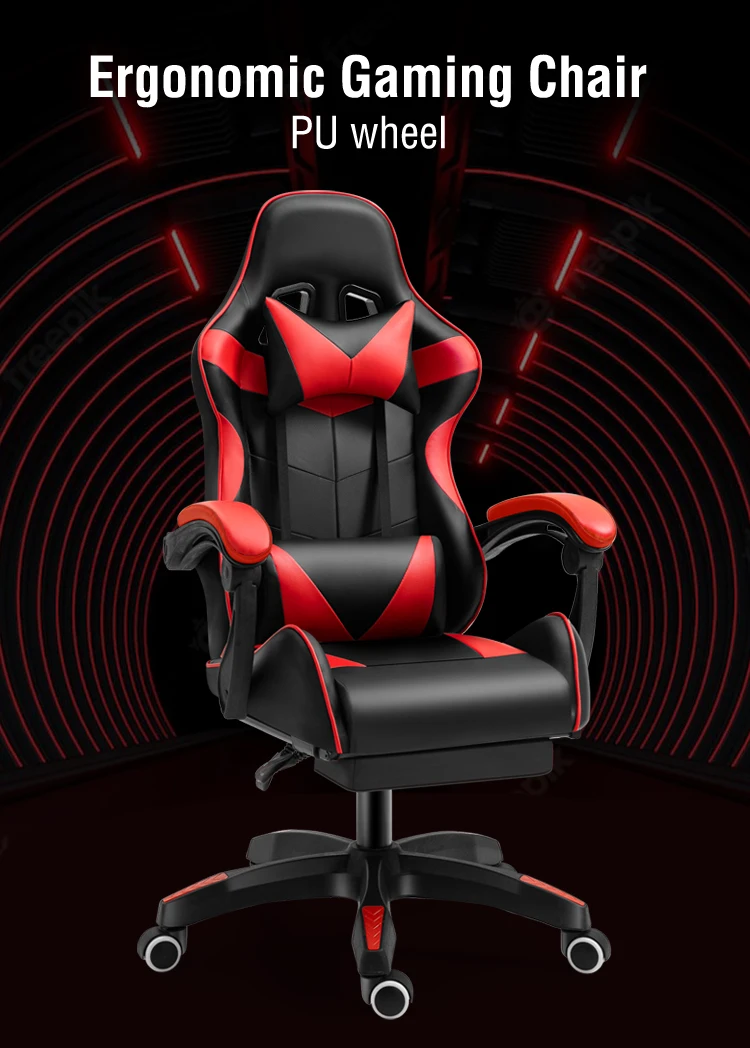 High Quality Pu Leather Office Gaming Chairs With Roller Adjustable