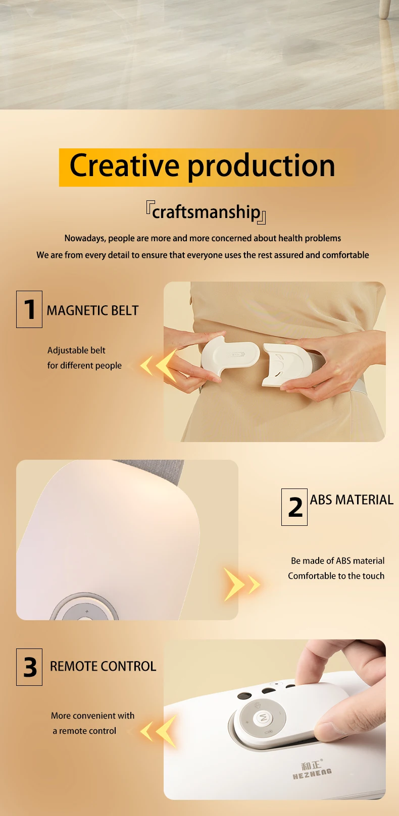 2025 Produits Gagnants lumbar, Belly, Back Massager Portable Electric Heating Pad Waist Massager Belt Heating