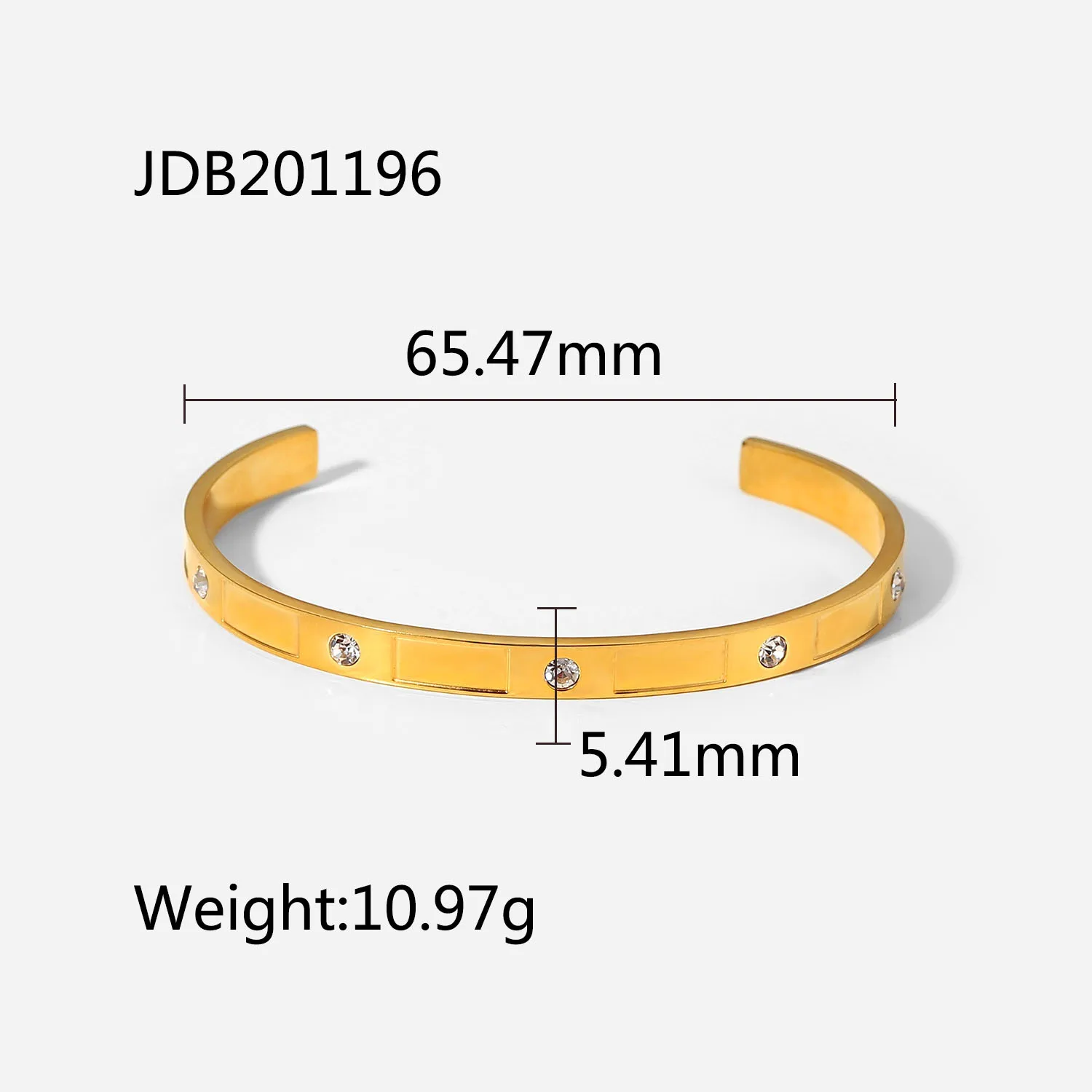 Wholesale Trendy Zircon Inlaid Open Bracelet Gold Cuff Bangle 18K Gold PVD  Plated Stainless Steel Bangle For Women From m.