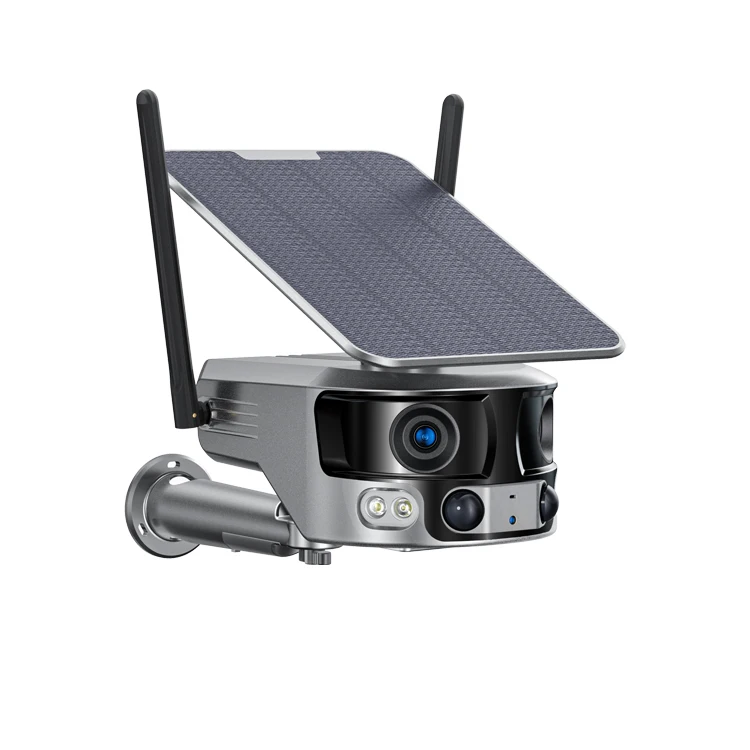 Wireless Solar 4G Dual Lens Camera  8MP 180 Degree Viewing Angle Network Camera 4K Super HD Quality Twin Lenses Camera