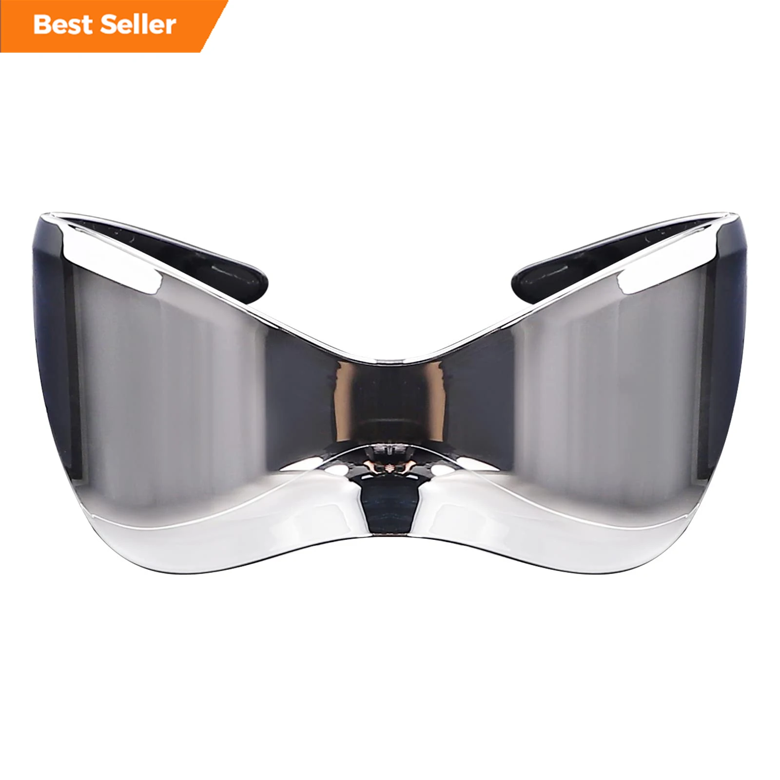 Y2k Futuristic Silver Mirror Sunglasses for Men & Women display picture 3