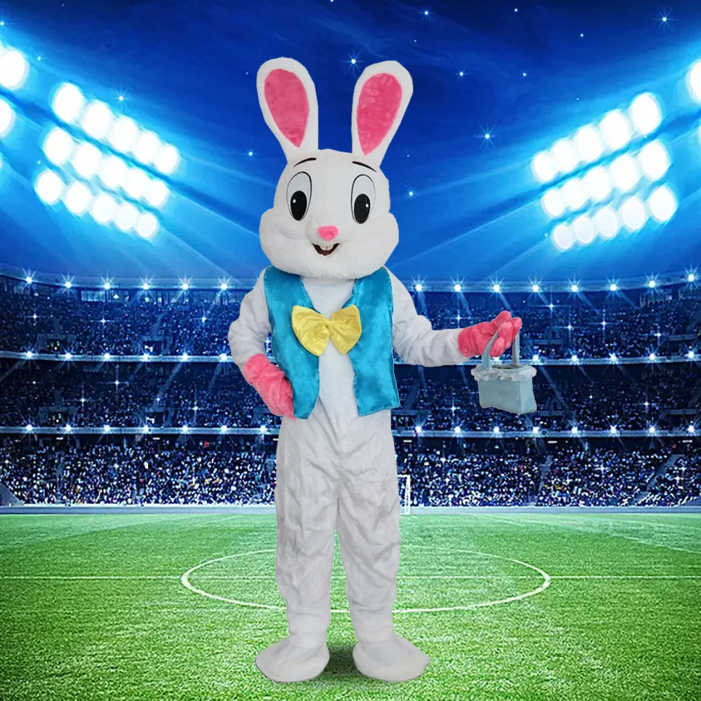 Plush Mascot Easter Bunny Suit Adult Size Rabbit Fancy Dress Full Body Fursuit Holiday Events Carnival Costumes Funny Mascots