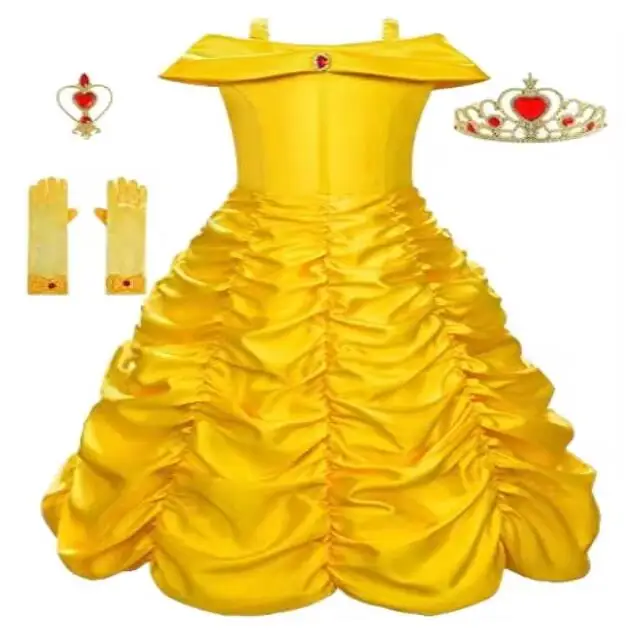 open lace back dress Amazon.com: Disney Women's Belle Costume Dress main image 0