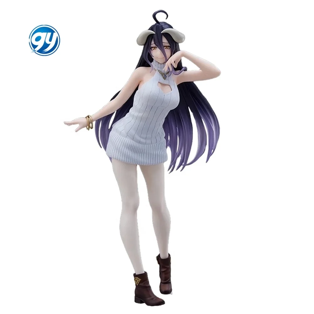 【 人気Anime Figure ５種６体 セット 】LADIES @@ GY 22cm Anime Figure Overlord Albedo Knit One Pieced Action