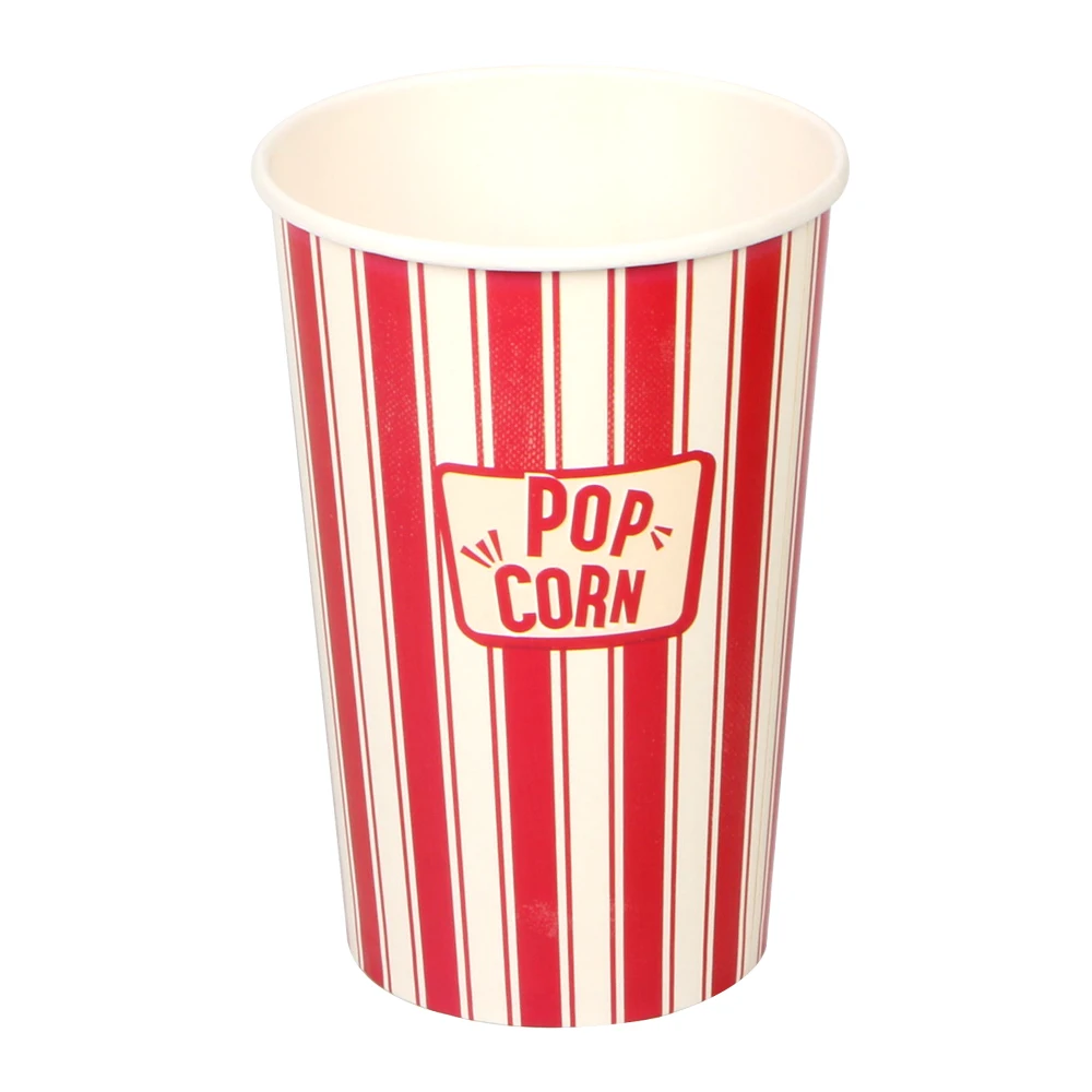 Seau en papier pour pop-corn, imperméable à l'huile, personnalisable, recyclable, de 32 oz, 46 oz, 64 oz ou 85 oz