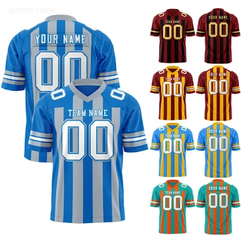 High Quality Customized Vertical Striped American Football Jersey with Print Uniform Suitable for Adults and Teenagers
