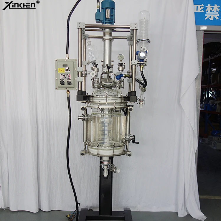 Lab Chemical Bioreactor Jacketed Glass Agitator 100L Crystallization Filter Glass Reactor with Chemical Continuous Stirring Tank factory