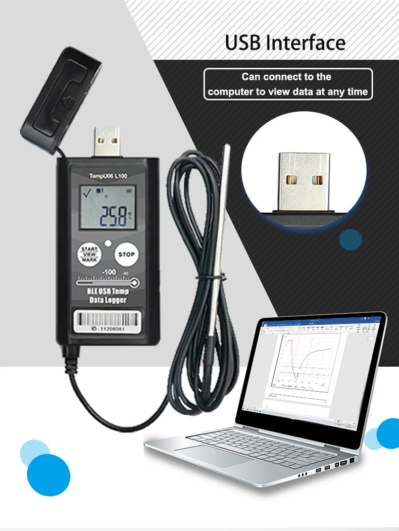 Cold Storage PT100 Ultra Data Logger Bluetooth USB Temperature Metre With  Probe - Buy Cold Storage PT100 Ultra Data Logger Bluetooth USB Temperature  Metre With Probe Product on