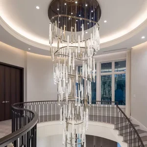 ECOJAS Luxury Glass Chandelier for Hotel Lobby Super Market Wedding Hotel New Design Large Pendent Light