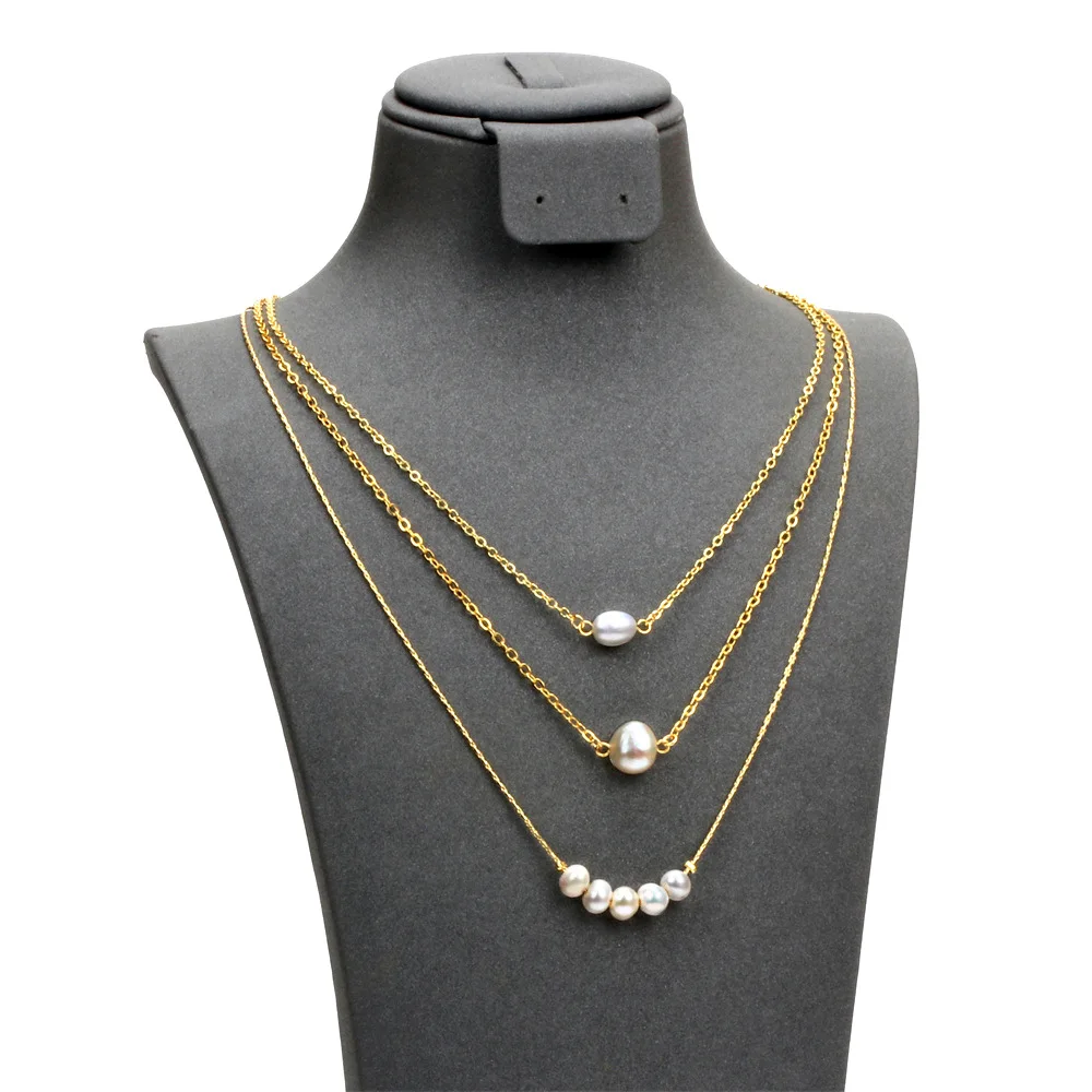 XIHIRCD Set di Collane in Oro Donna, 3 Strati Collane Boho Impilate Collane Placcate Collana a Spina di Pesce Collana Catena Serpente Catena a Spirale Regalo di Gioielli di Moda per Ragazze
