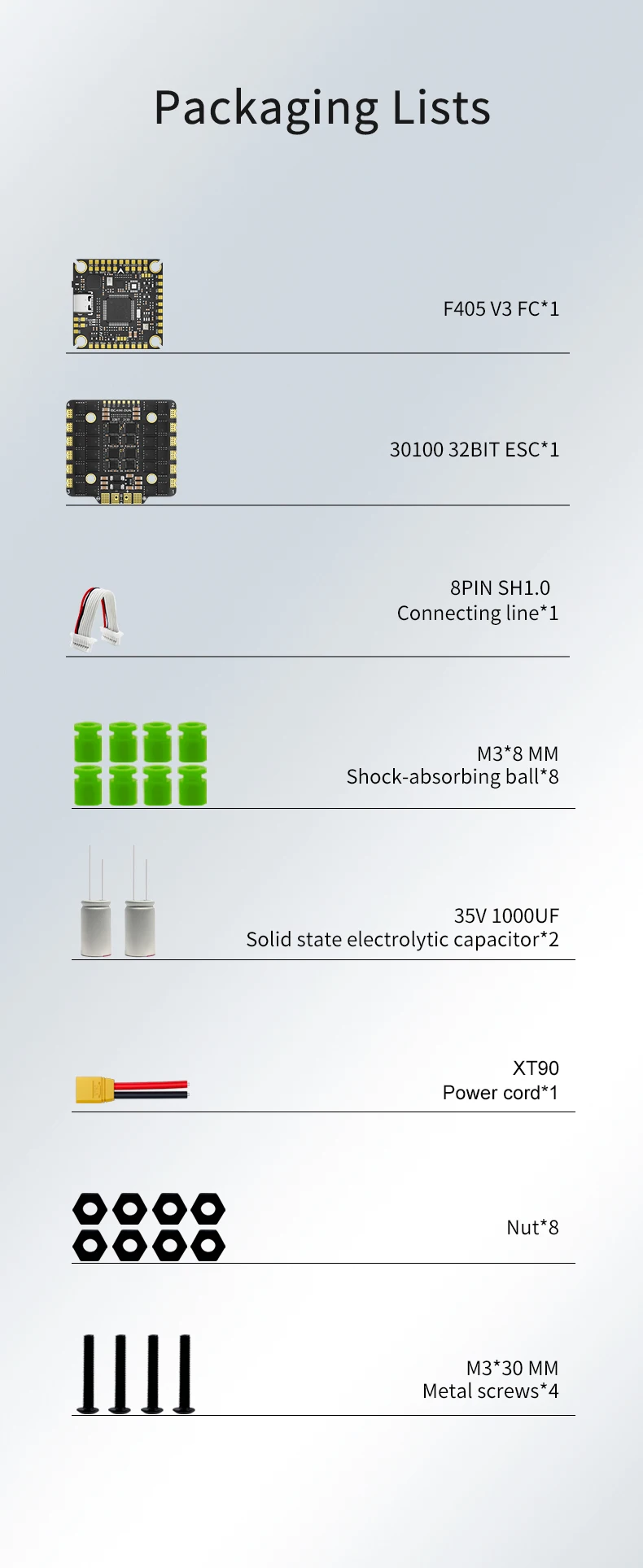 F4100 V3 Stack 100A AM32 ESC 8S STM32F405 ICM42688P for Heavy Lift FPV Drones 7 to 10inch Frames H6f03aa5d3ca24a7d99e861506b3b5b3fZ