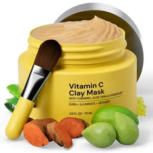 70% Seaweed Powder Sponge Microneedle Peeling Spongilla Spicules Algas Kit Vitamin C Clay Mask 10minutes for Dark Spots
