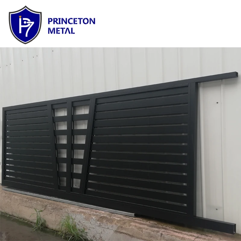 Modern Design Aluminium Sliding Gate with Powder Coating 3D Modeling Service Pressure Treated Wood Fencing