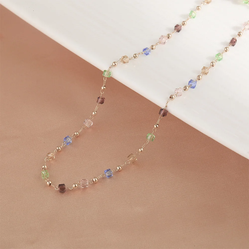 Wholesale Summer Fashion Jewelry Beach Colorful Crystal Bead Necklace