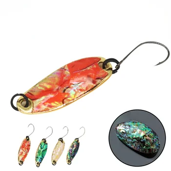 Lure Metal Bass Artificial Hard Bait with Horse Mouth Sequin Willow Leaf Design Single Hook for Stream Fishing – Metal Jig – view 2