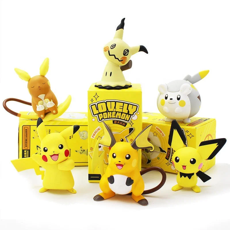 Kawaii Pokemoned Mini PVC Anime Figures Mystery Box Toys Pikachu Children's Christmas Toy Gift Blind Box Display for Kids