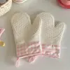 Pink gloves [with thickened heat-insulating cotton]