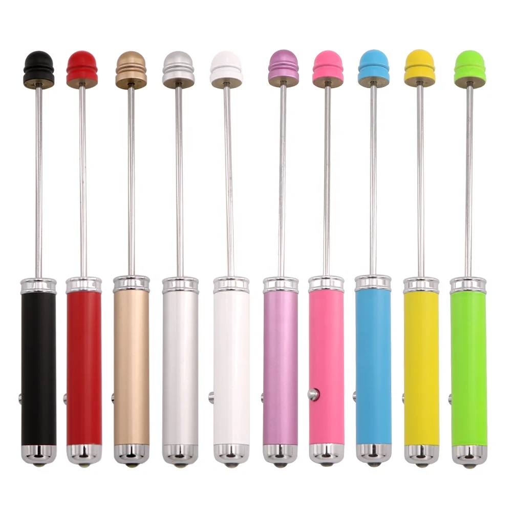 Оптовая продажа высококачественный бисероплетенный светодиодный стилус со светодиодным светом шариковая ручка