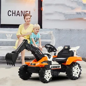 Kids Pedal Excavator Tractor Ride on Toy Car With Bucket Removable Digger for Children Boys
