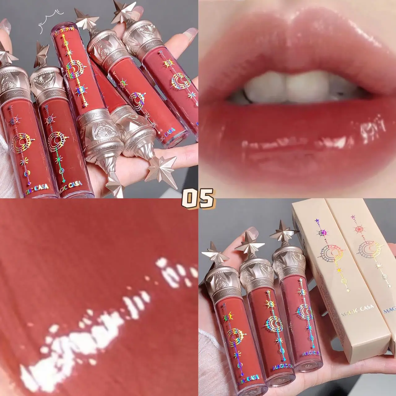 MAGIC CASA Little Star Lip Gloss Waterproof Liquid Lipstick Makeup Long-Lasting Moisturizer Lip Tint Make Up Cosmetics Lip Plump