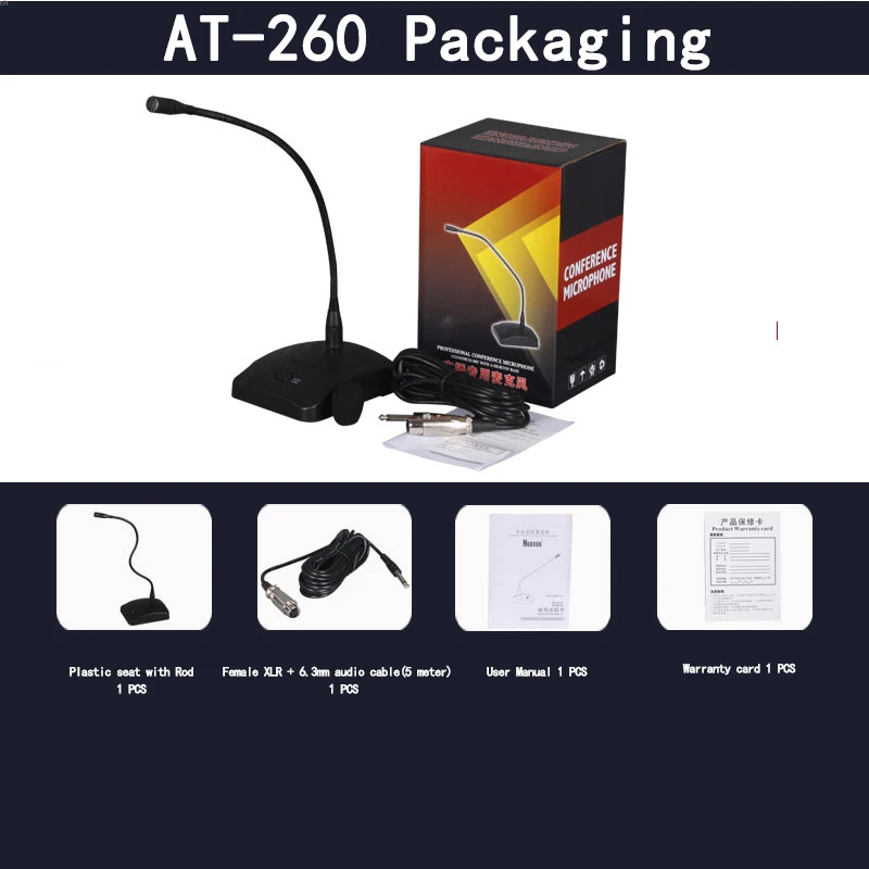 Professional Conference Plastic Professional Table Top Gooseneck Microphone