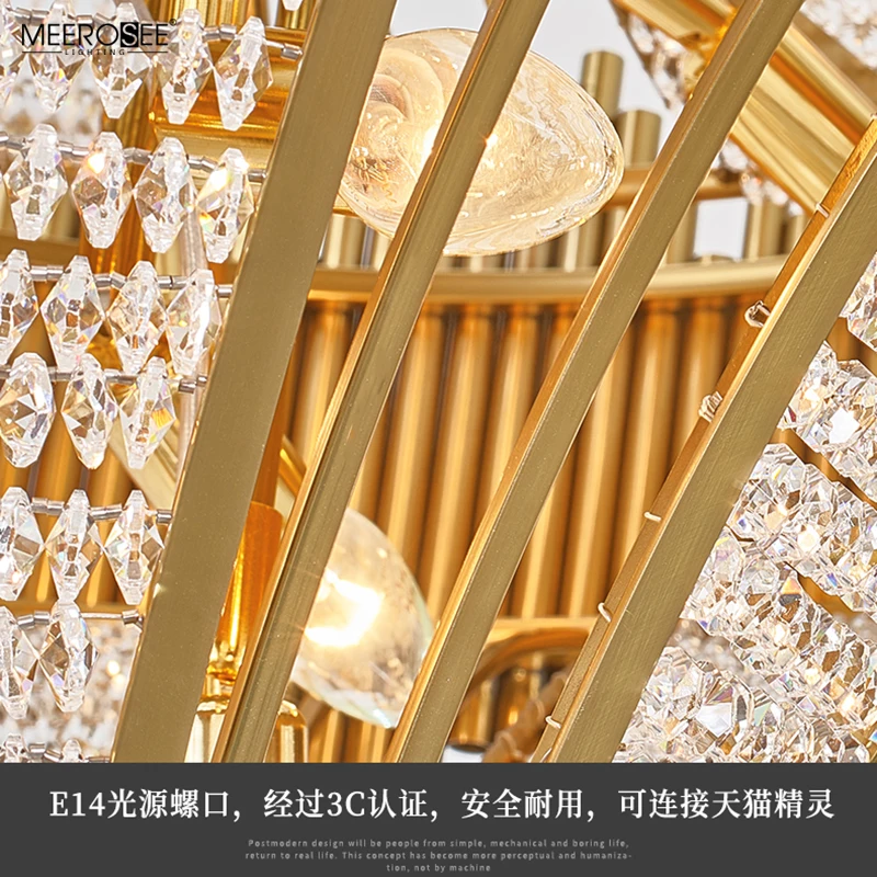 Meerosee Crystal Lamp in Grand Luxury Hotel Hall Lobby Chandelier Modern Uplight Glass Chandelier Lamp MD86802