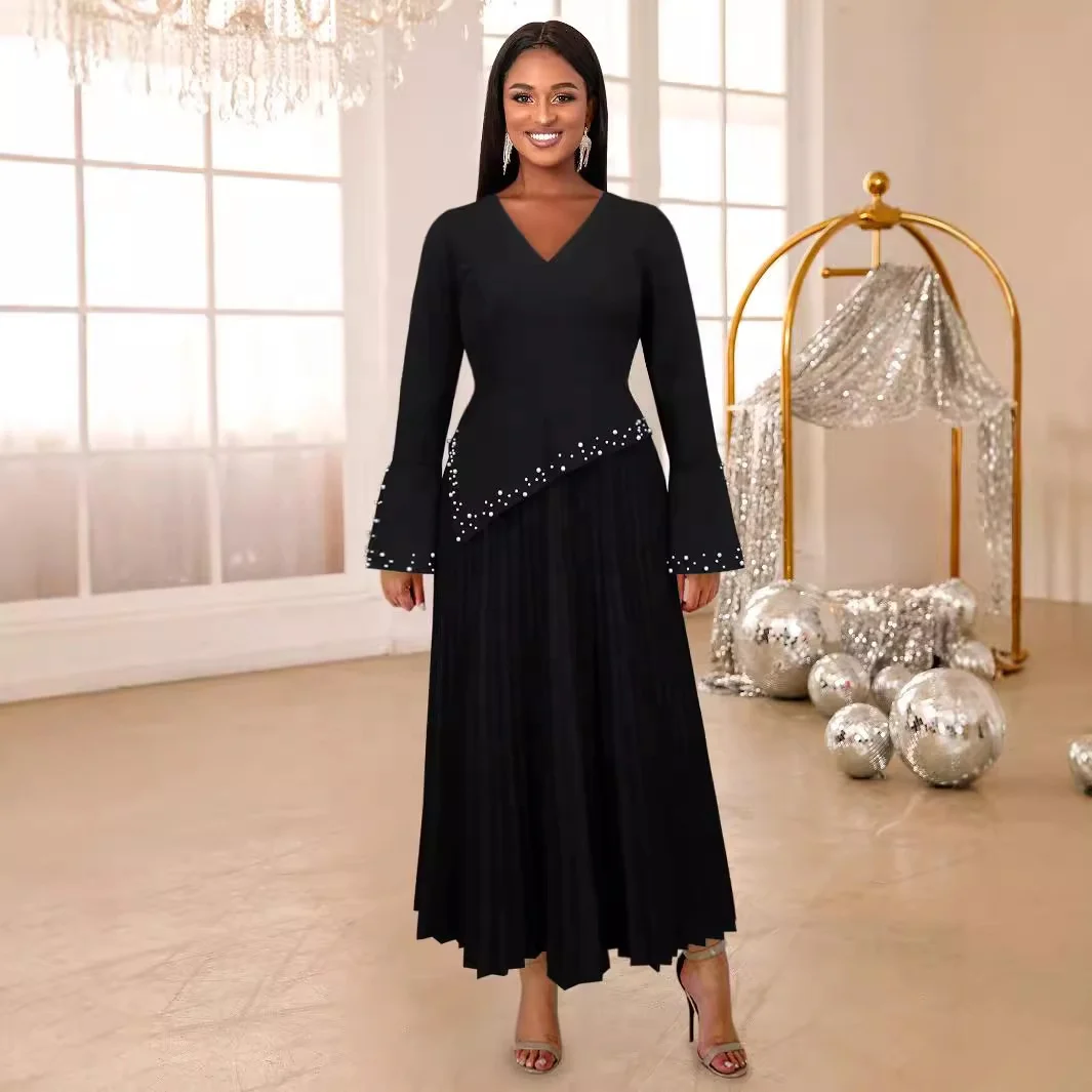 knee length dresses for ladies Marie Plus Size Gown Black