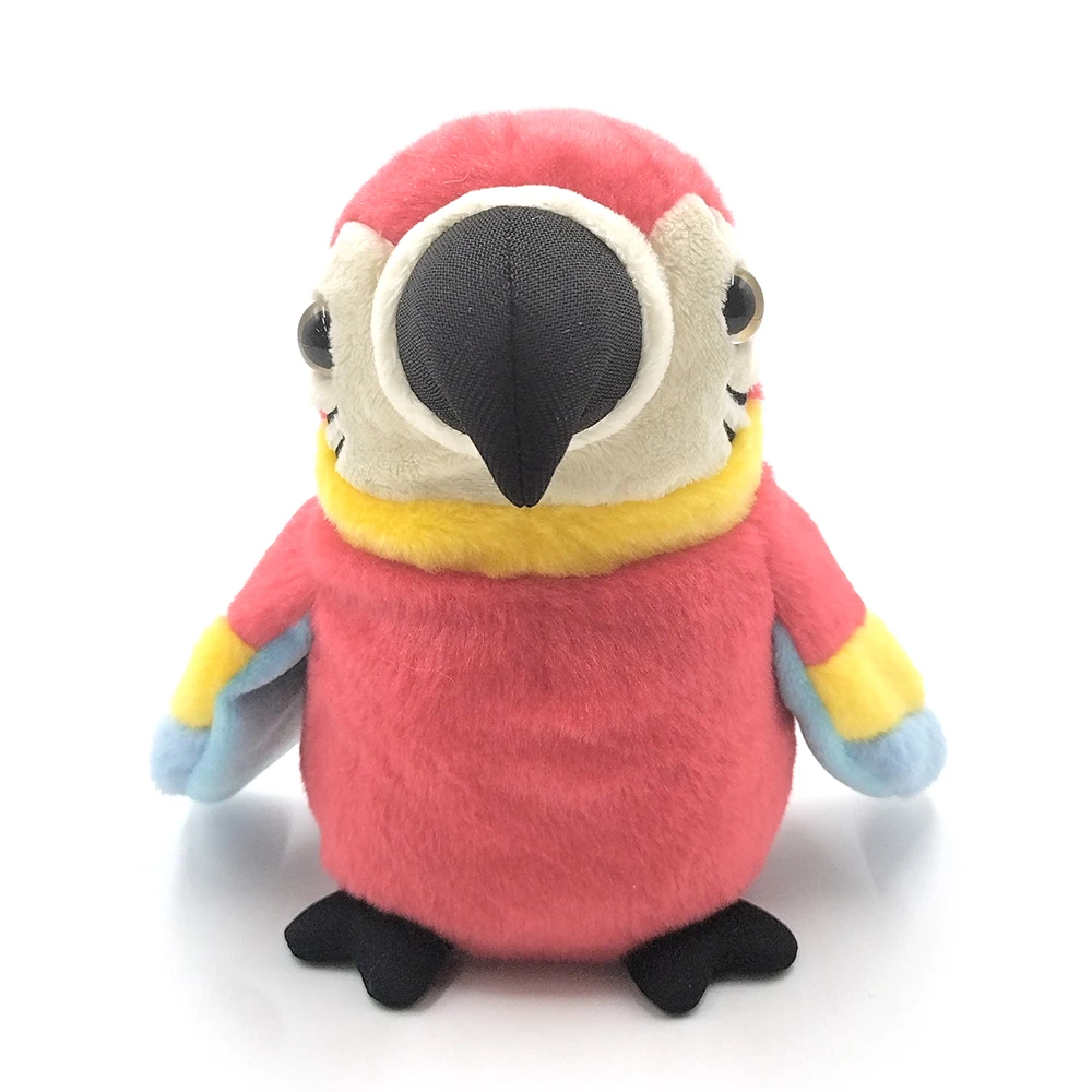 Repeat Stuffed Animal Plush Toy Macaw Funny Learning Electronic Record Animated Bird Shake Wing Talking Parrot Baby Plush Toy