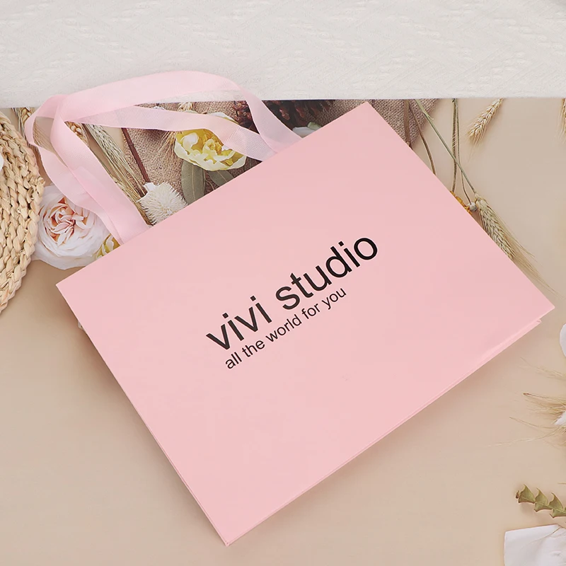 Large Size Matte Black Paper Packing Bag Paper Shopping Gift Boutique