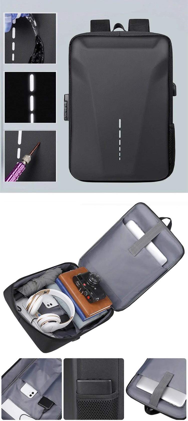 New Laptop Hard Case Backpack Anti Theft Usb Smart Laptop Backpack Bag ...