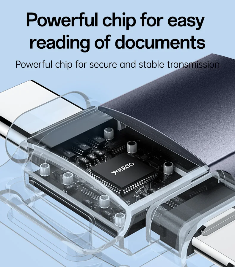 Yesido USB3.0 High-speed USB to IP/Type-C Aluminum Alloy Lightweight 2-in-1 OTG Adapter GS35