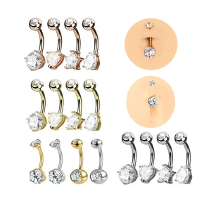 Wholesale Women's New Stainless Steel Jewelry 2026 Heart Belly Button Rings Non-Dangle Navel Piercing Fashion Jewelry