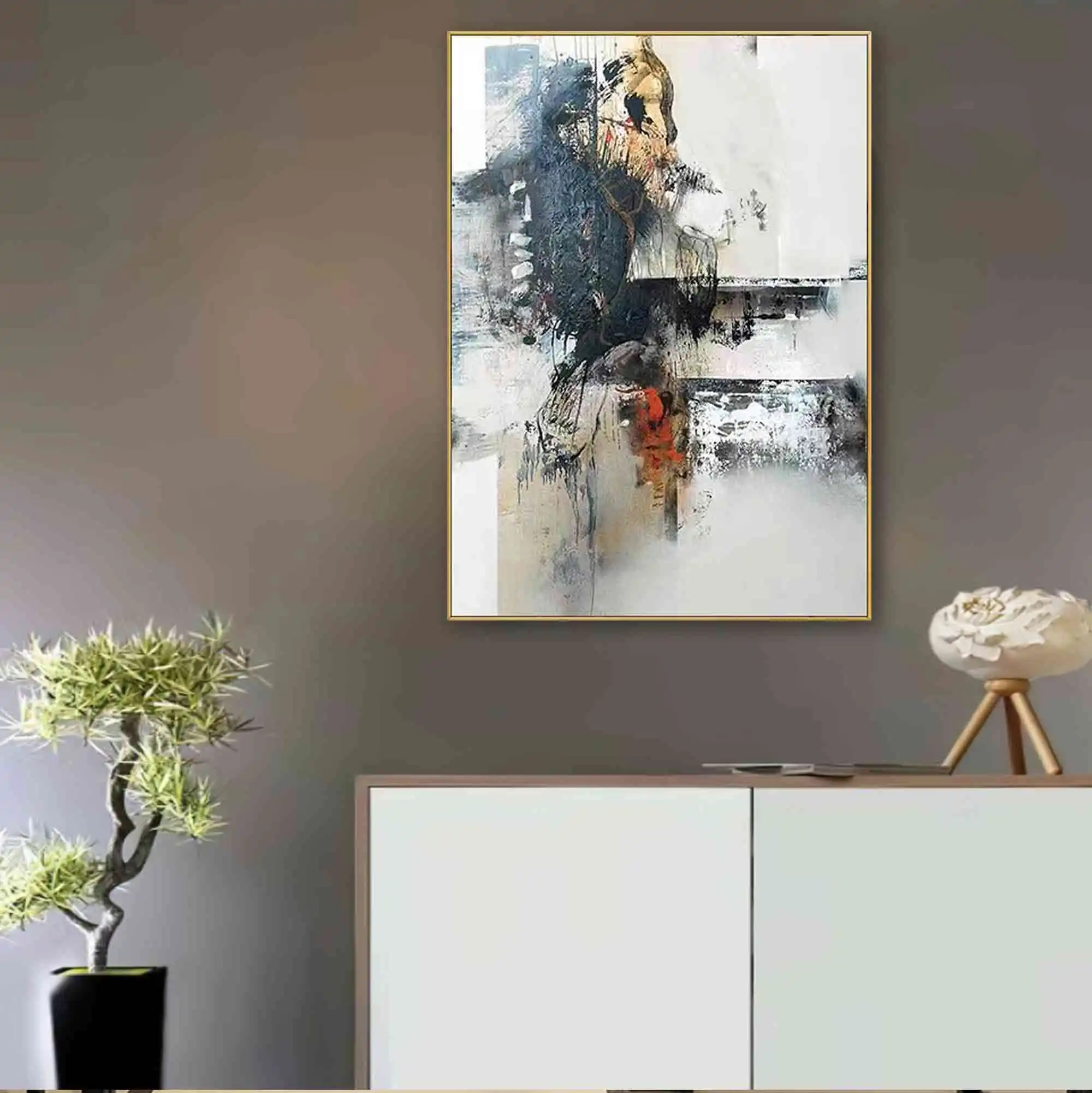 Cheap Large Size Abstract Paintings for Living Room Wall Canvas with Frame Art Painting Oil Painting Canvas Wall Art