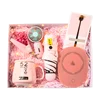 Pink-Heating cup with spoon+flower+umbrella+mini fan