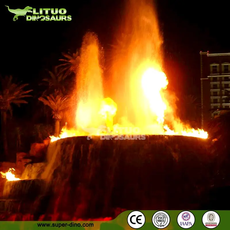 Park-Dekoration Knstlicher Vulkan Berg mit Sprhnebel LED Vulkanisches  Magma